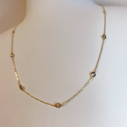 Bubble Station Necklace 0.5ct - JMW Jewelry Wholesale