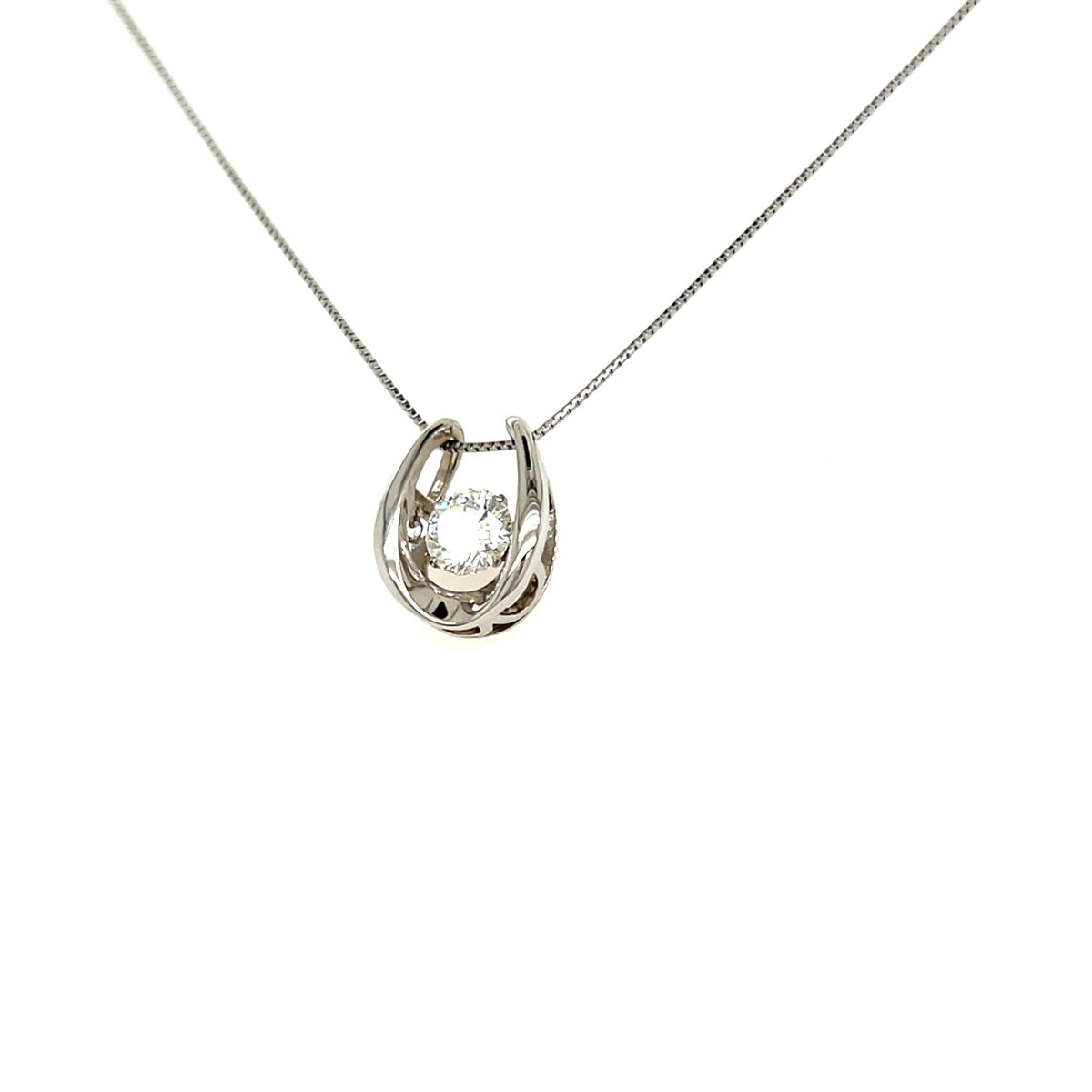 CGL Dancing Stone Horseshoe Necklace 0.5ct - JMW Jewelry Wholesale