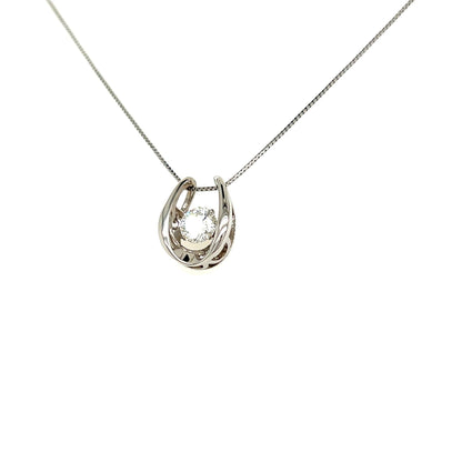 CGL Dancing Stone Horseshoe Necklace 0.5ct - JMW Jewelry Wholesale