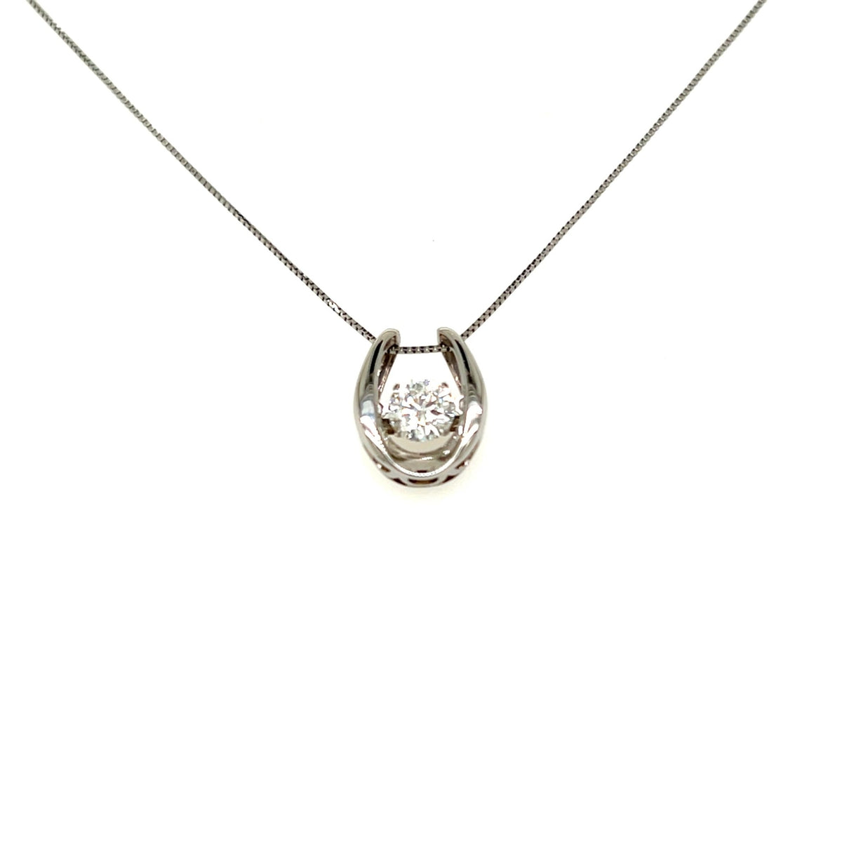 CGL Dancing Stone Horseshoe Necklace 0.5ct - JMW Jewelry Wholesale
