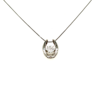 CGL Dancing Stone Horseshoe Necklace 0.5ct - JMW Jewelry Wholesale