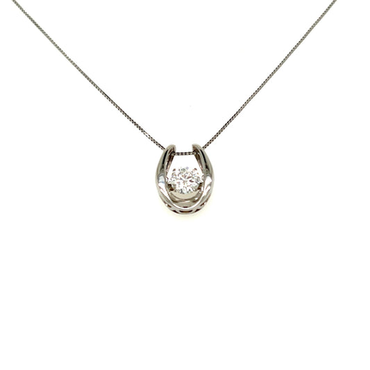 CGL Dancing Stone Horseshoe Necklace 0.5ct - JMW Jewelry Wholesale