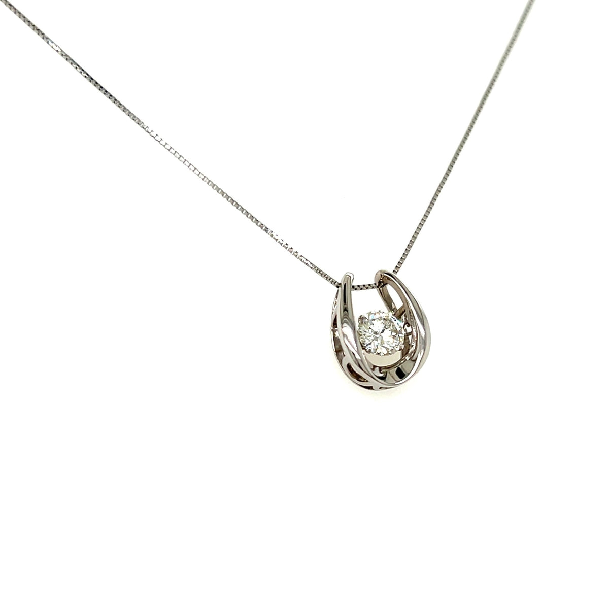 CGL Dancing Stone Horseshoe Necklace 0.5ct - JMW Jewelry Wholesale
