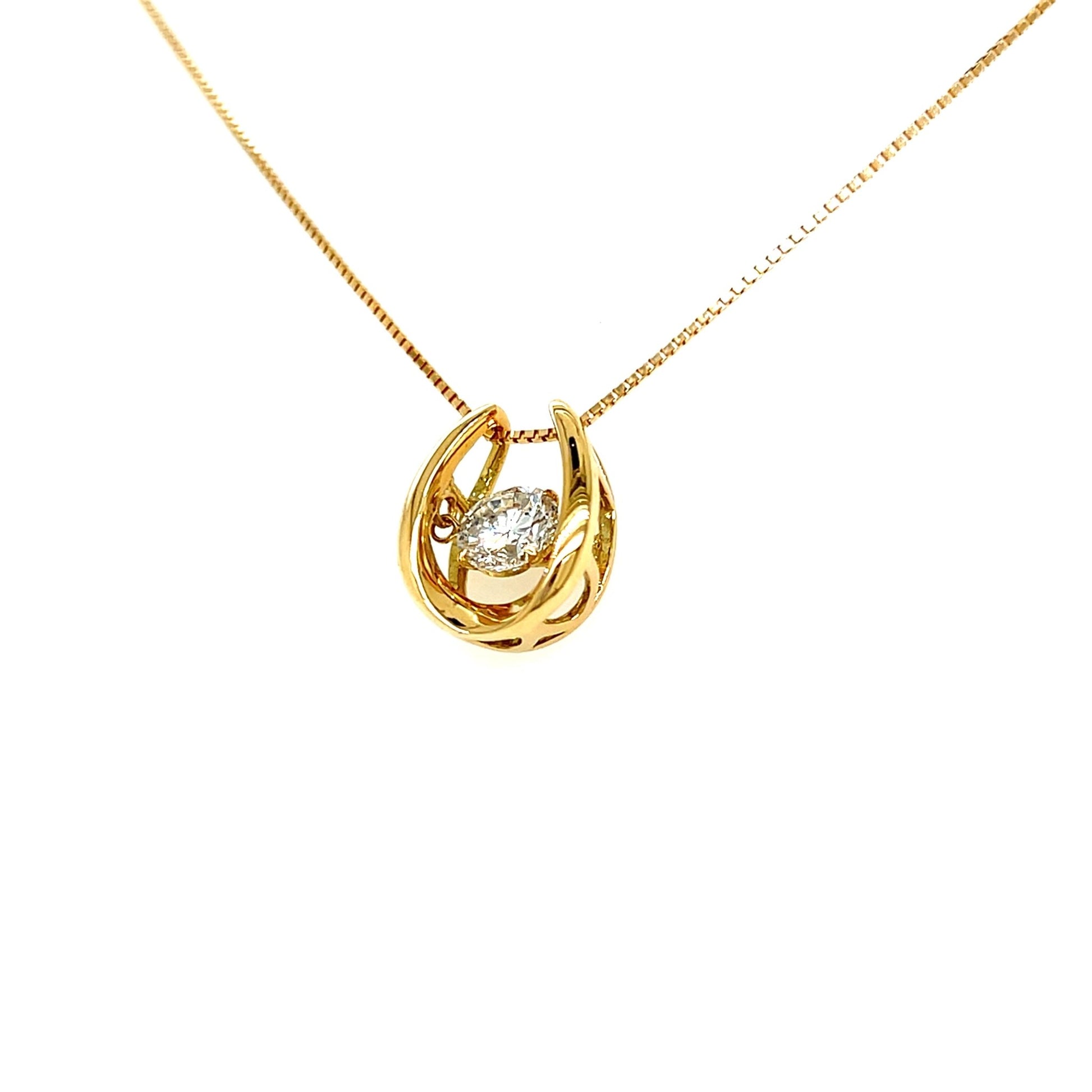CGL Dancing Stone Horseshoe Necklace 0.7ct - JMW Jewelry Wholesale