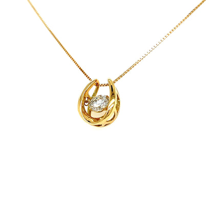CGL Dancing Stone Horseshoe Necklace 0.7ct - JMW Jewelry Wholesale