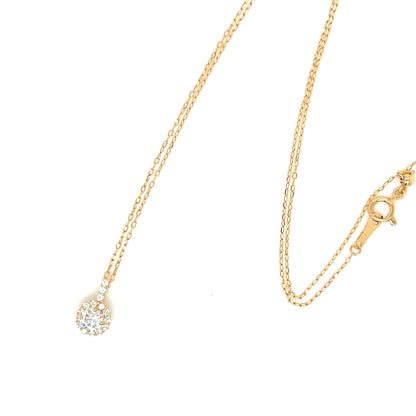 CGL Diamond Bail Halo Necklace 0.3/0.12ct/F/SI1/GD - JMW Jewelry Wholesale