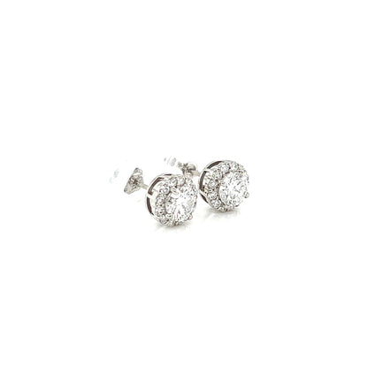 CGL Halo Earrings 0.737/0.24ctPT900 - JMW Jewelry Wholesale