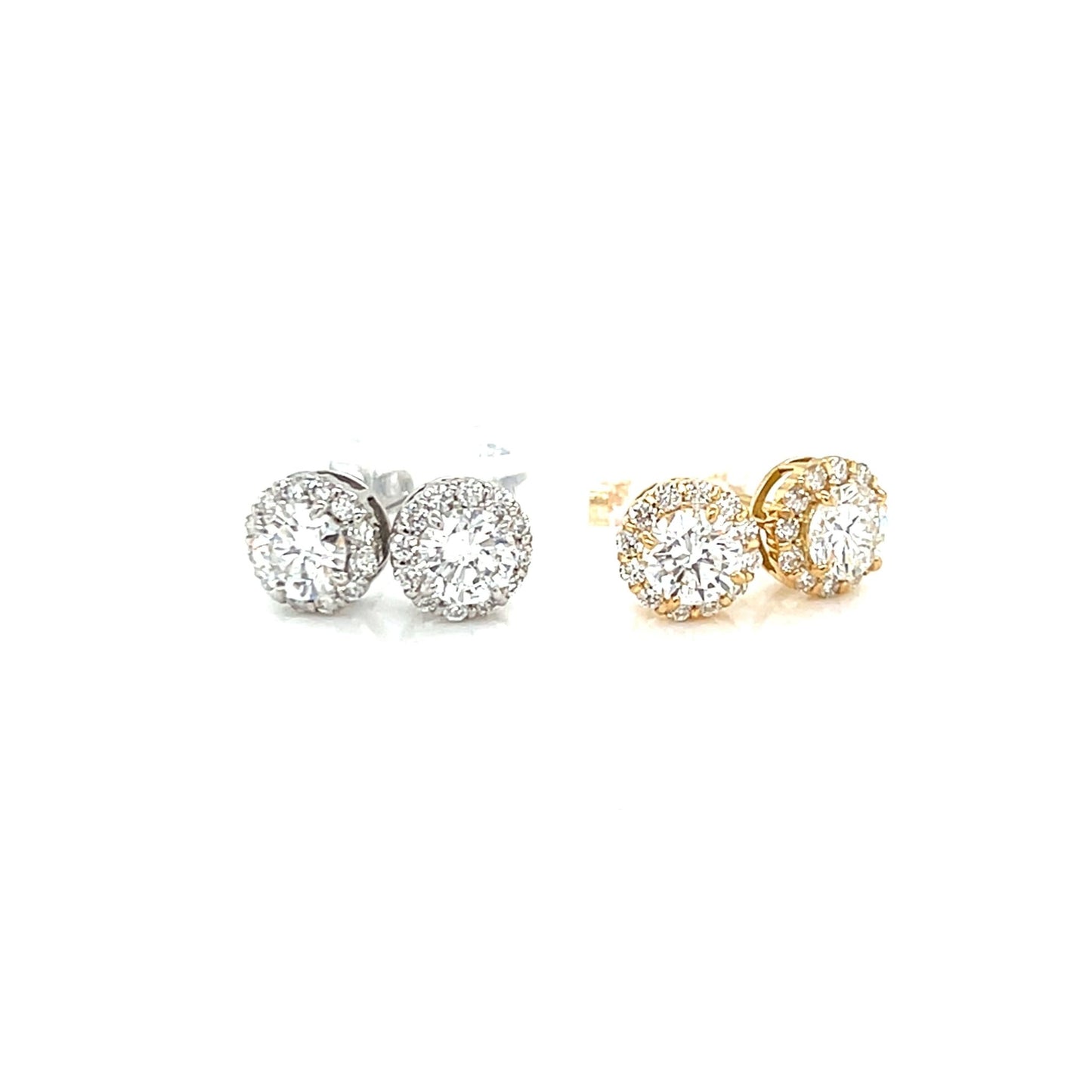 CGL Halo Earrings 0.737/0.24ctPT900 - JMW Jewelry Wholesale