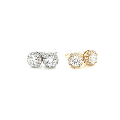 CGL Halo Earrings 0.737/0.24ctPT900 - JMW Jewelry Wholesale