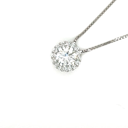 CGL Halo Necklace 0.323/0.08ct - JMW Jewelry Wholesale