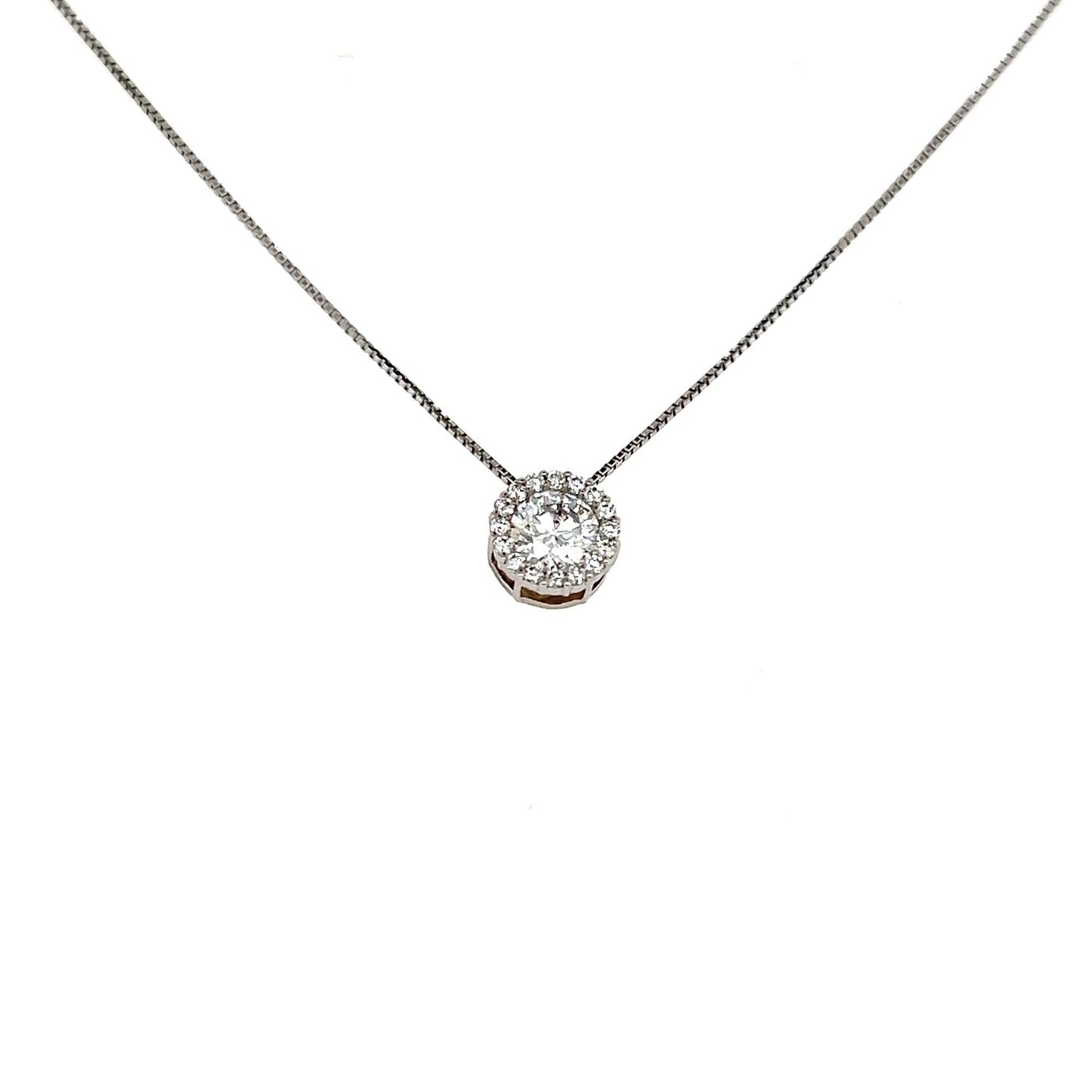 CGL Halo Necklace 0.323/0.08ct - JMW Jewelry Wholesale