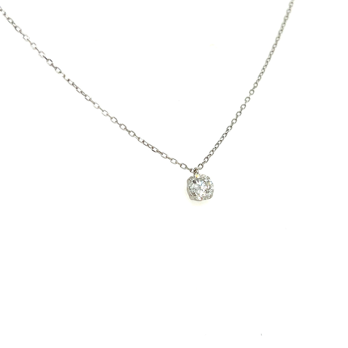 CGL Single Dia Four prong Necklace 0.5ct - JMW Jewelry Wholesale