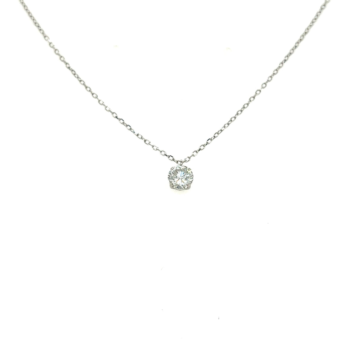 CGL Single Dia Four prong Necklace 0.5ct - JMW Jewelry Wholesale