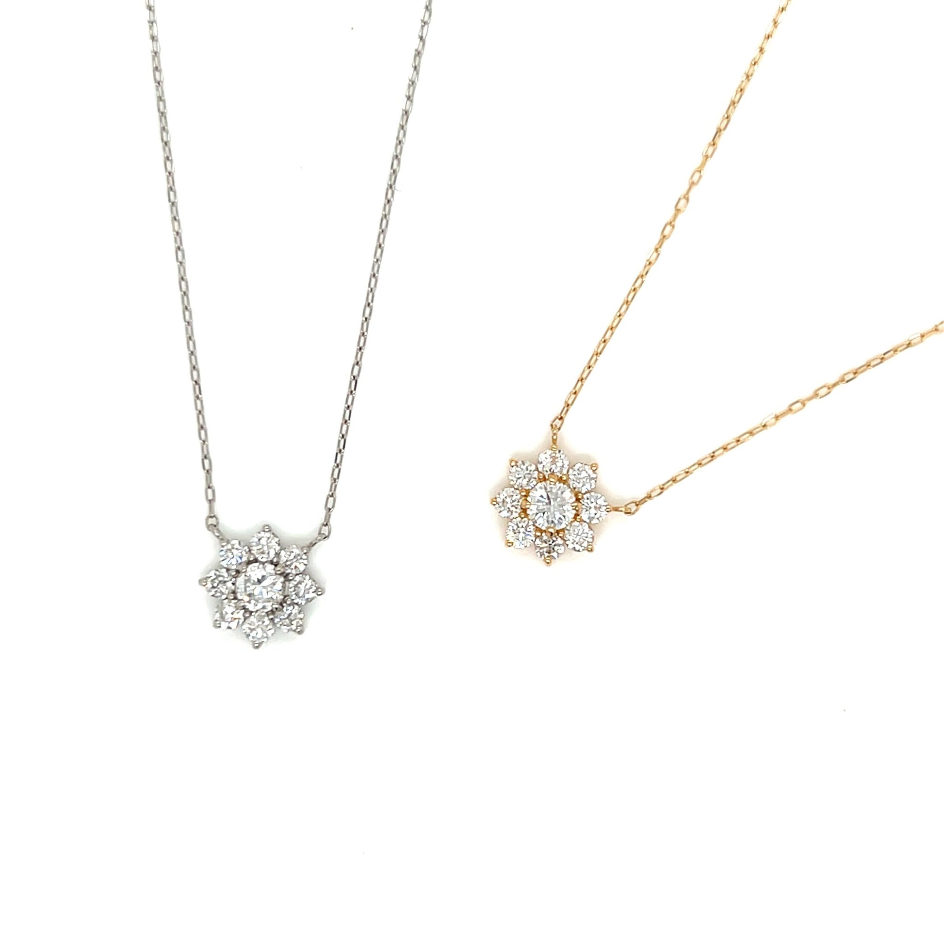 CGL Sunflower Necklace 0.2/0.4ct/E/SI2/GD - JMW Jewelry Wholesale