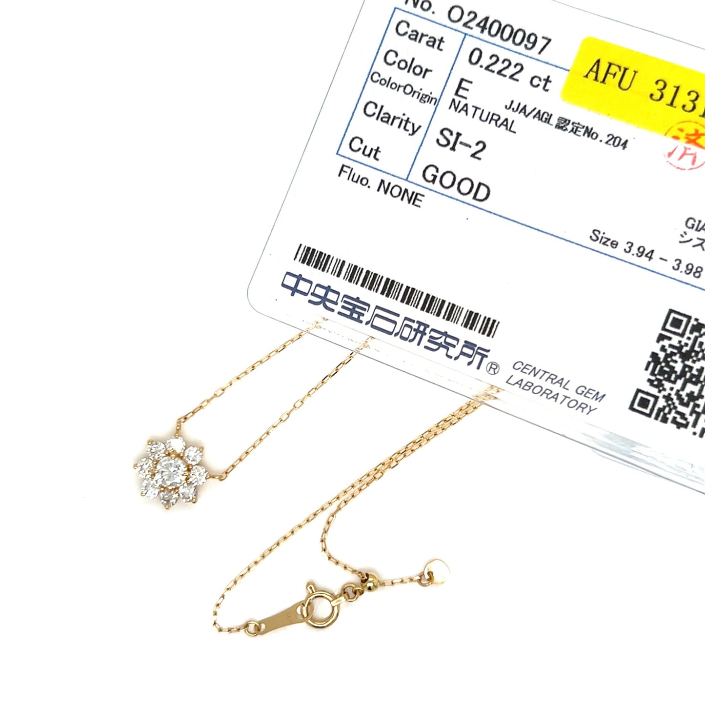 CGL Sunflower Necklace 0.2/0.4ct/E/SI2/GD - JMW Jewelry Wholesale