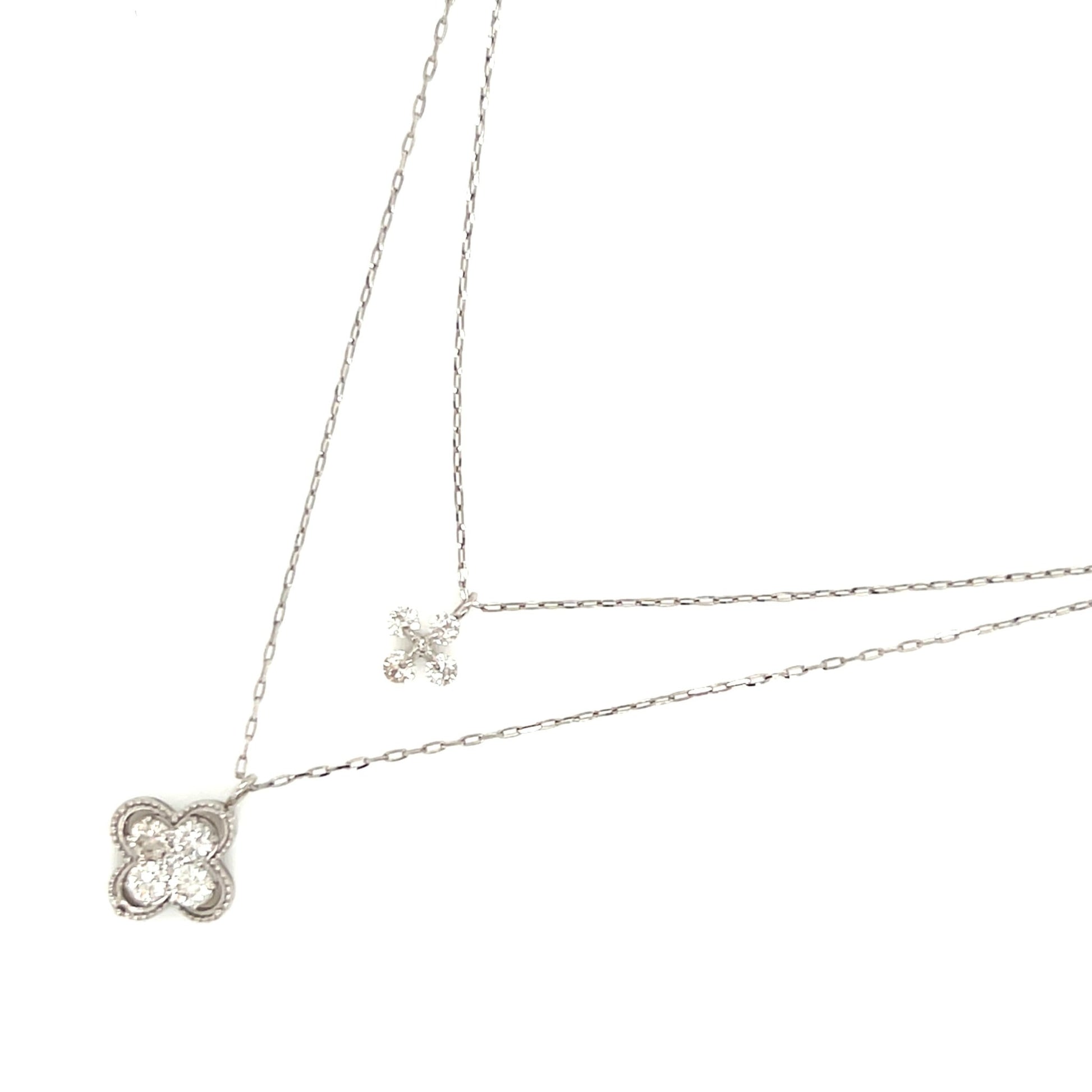 Clover Dual Pendant Necklace 0.4ct - JMW Jewelry Wholesale
