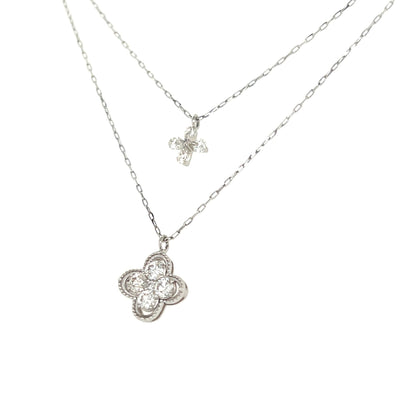Clover Dual Pendant Necklace 0.4ct - JMW Jewelry Wholesale