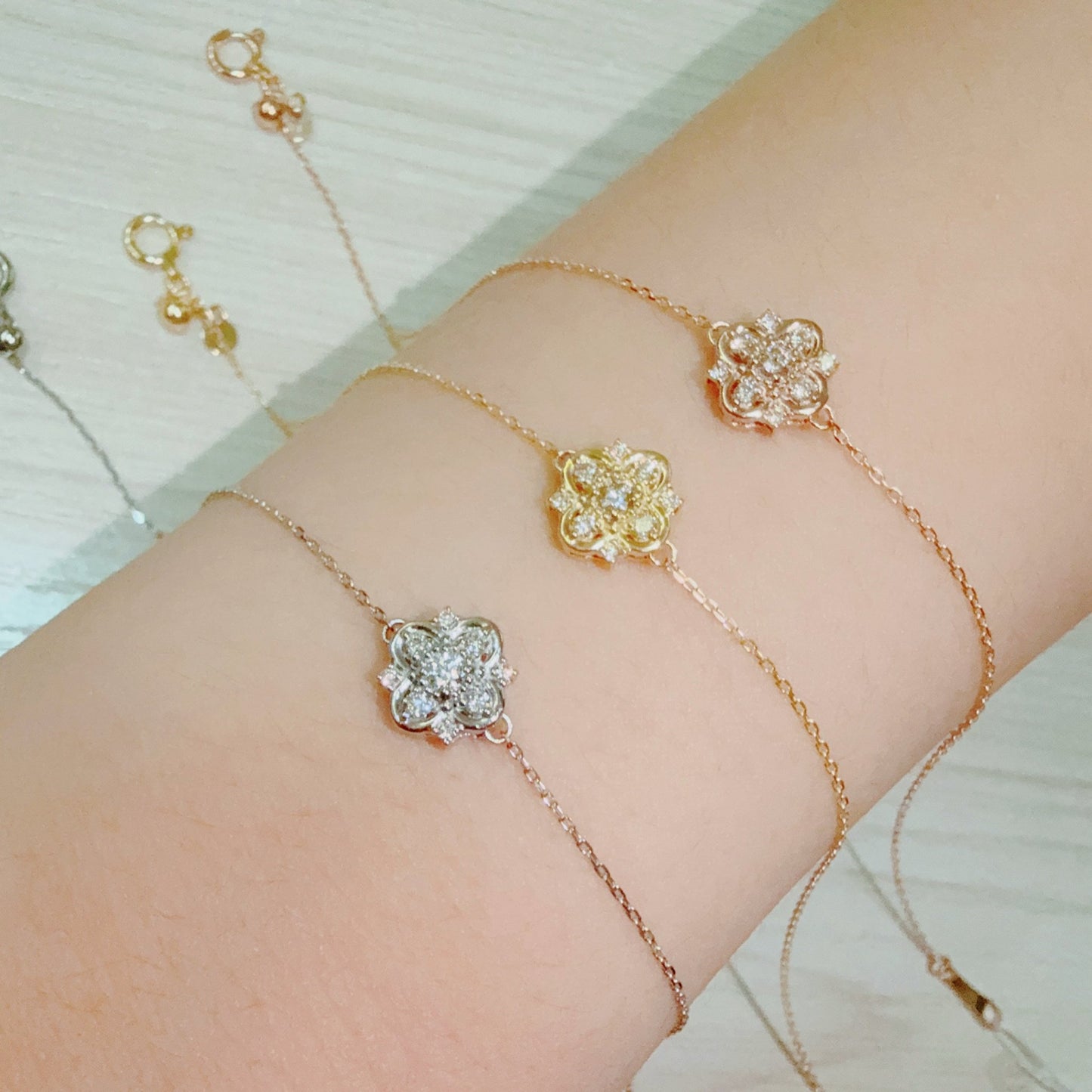 Clover Snowflake Bracelet 0.1ct - JMW Jewelry Wholesale