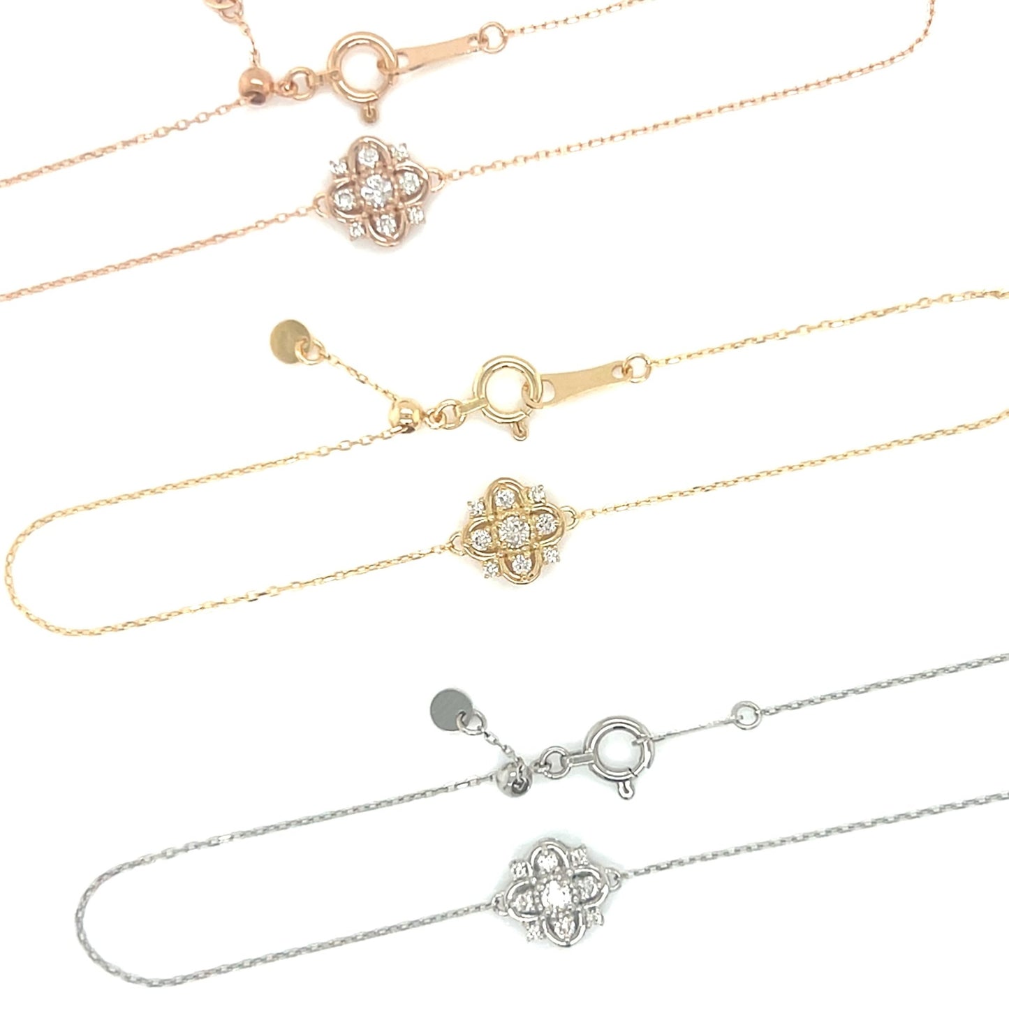 Clover Snowflake Bracelet 0.1ct - JMW Jewelry Wholesale