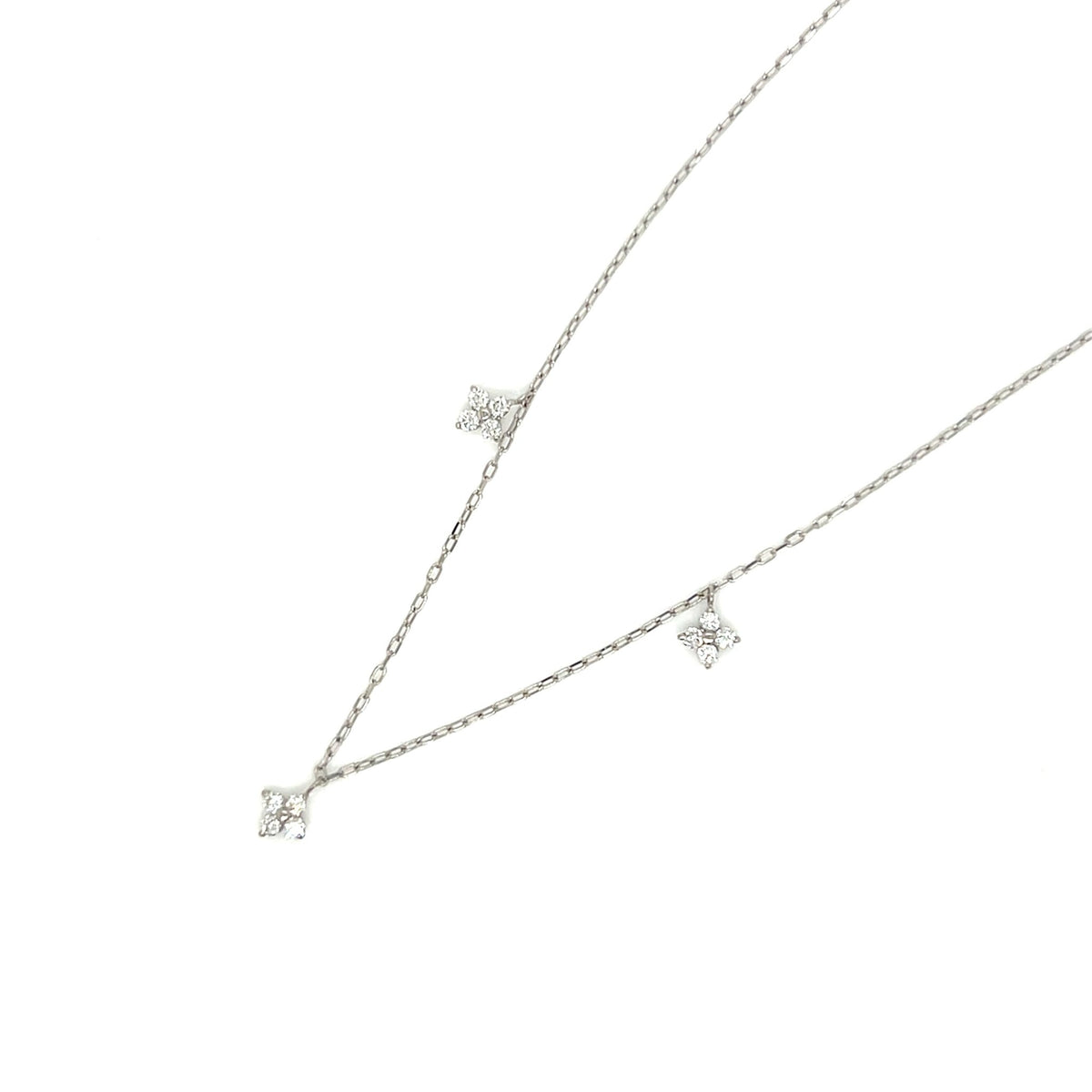 Clover Station Necklace 0.15ct - JMW Jewelry Wholesale