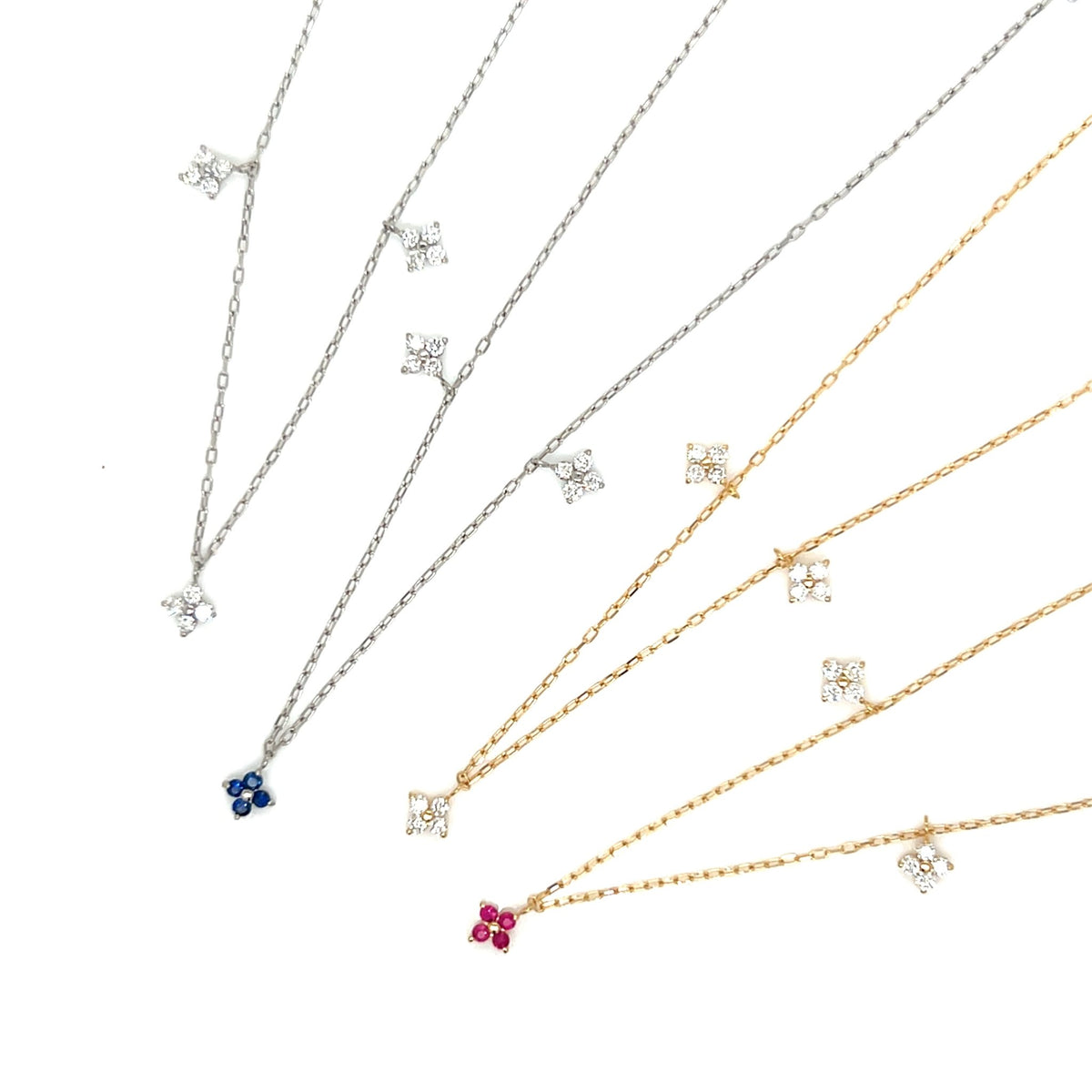 Clover Station Necklace 0.15ct - JMW Jewelry Wholesale