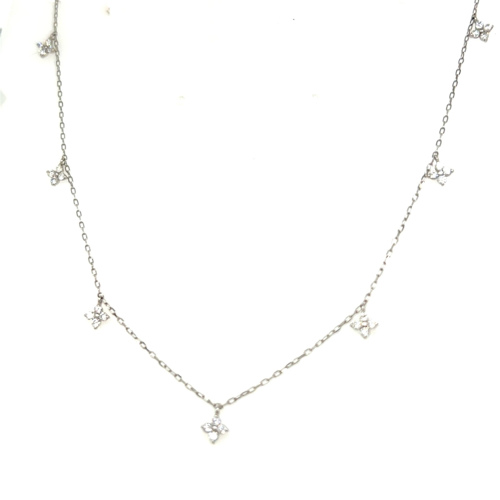 Clover Station Necklace 0.35ct - JMW Jewelry Wholesale