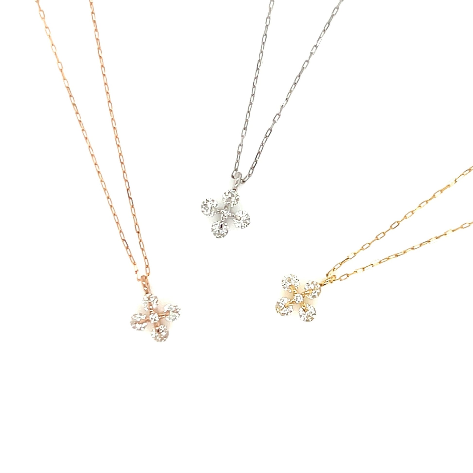 Cross Flower Necklace 0.12ct - JMW Jewelry Wholesale