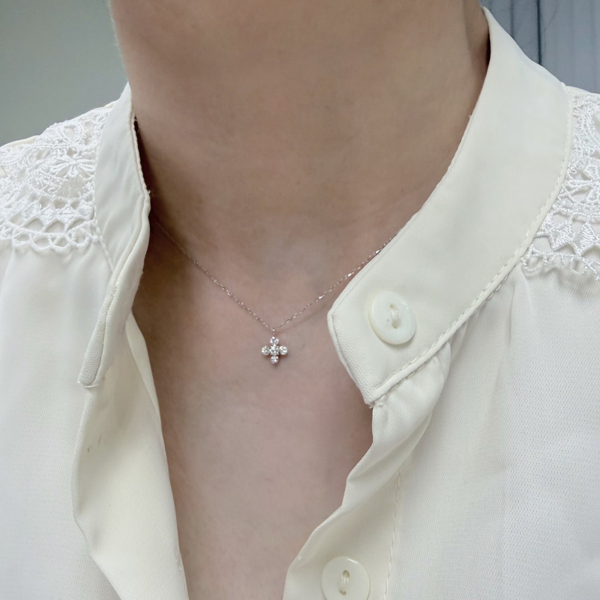 Cross Flower Necklace 0.2ct - JMW Jewelry Wholesale