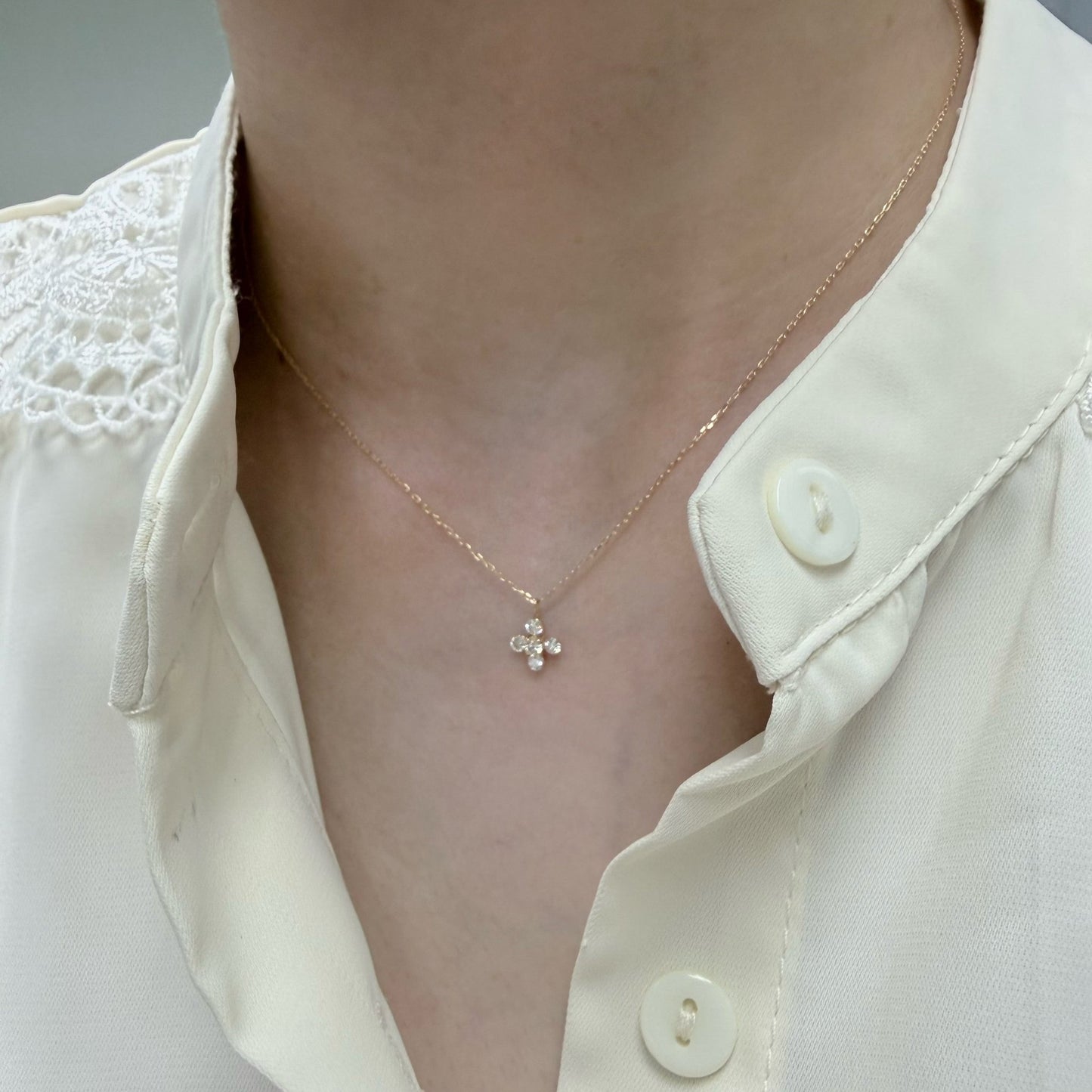 Cross Flower Necklace 0.2ct - JMW Jewelry Wholesale
