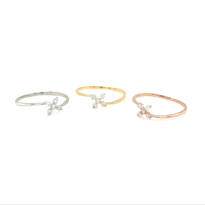 Cross Flower Ring 0.1ct - JMW Jewelry Wholesale