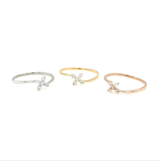 Cross Flower Ring 0.1ct - JMW Jewelry Wholesale