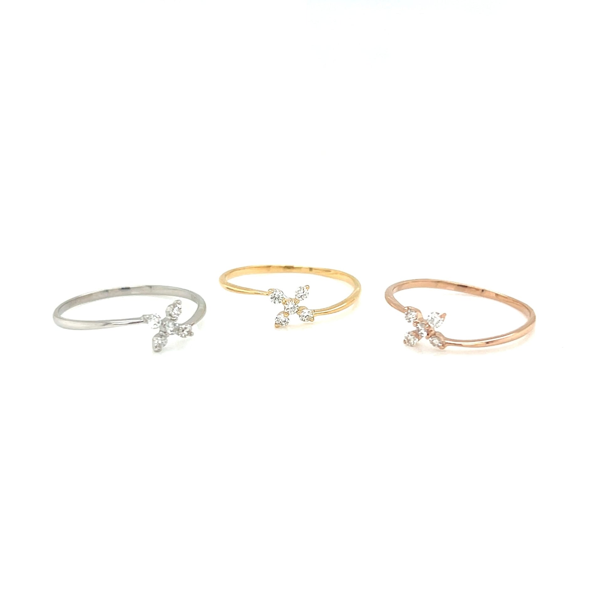 Cross Flower Ring 0.1ct - JMW Jewelry Wholesale