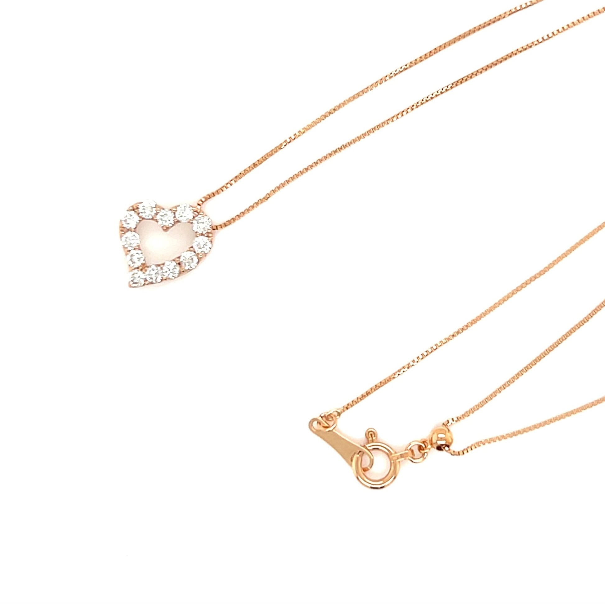Curved Heart Necklace 0.3ct - JMW Jewelry Wholesale