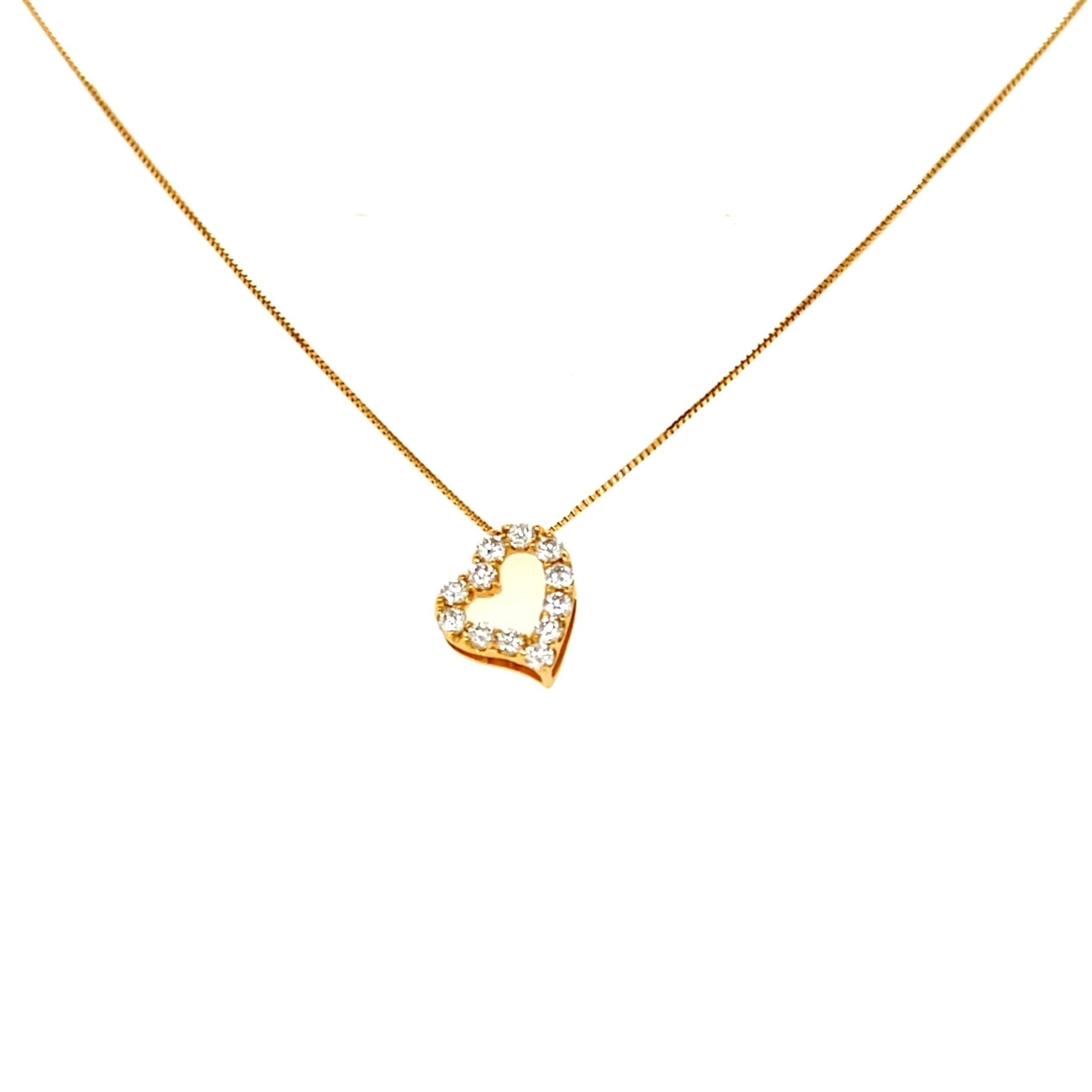 Curved Heart Necklace 0.3ct - JMW Jewelry Wholesale