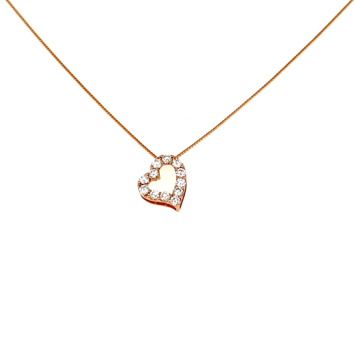 Curved Heart Necklace 0.3ct - JMW Jewelry Wholesale