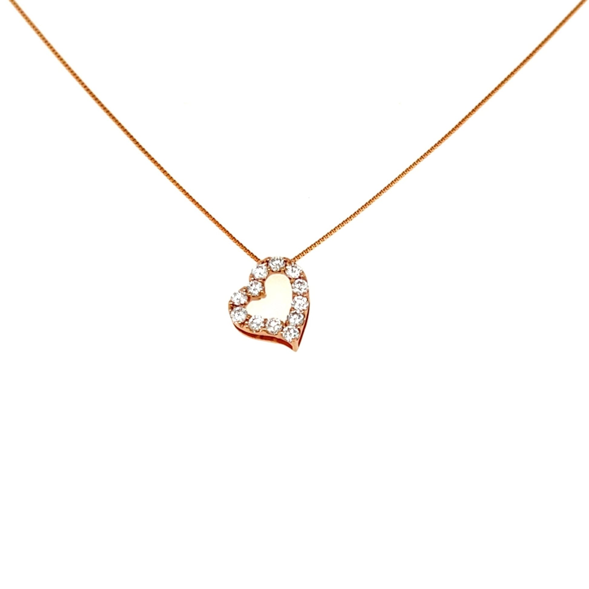 Curved Heart Necklace 0.3ct - JMW Jewelry Wholesale
