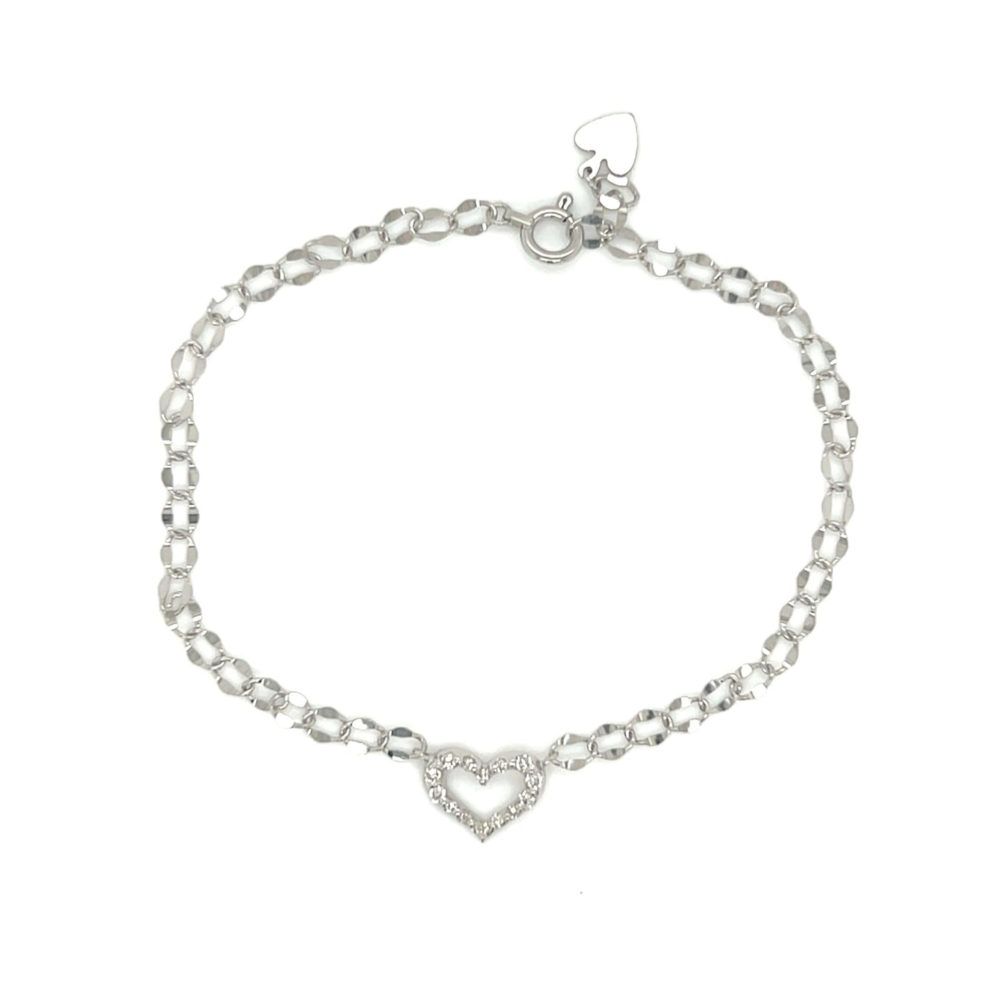 Cypress Hollow Heart N Bracelet 0.1ct - JMW Jewelry Wholesale