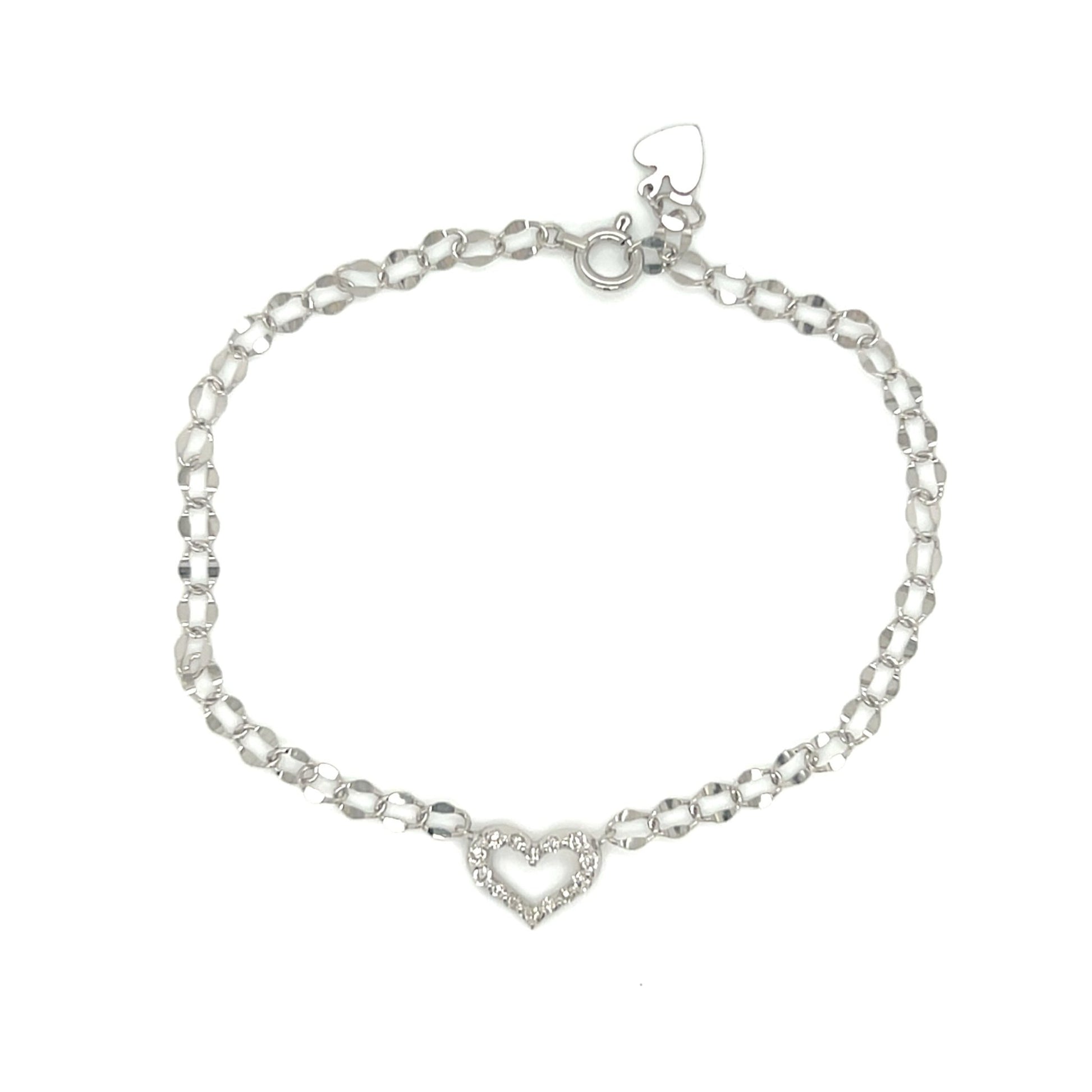 Cypress Hollow Heart N Bracelet 0.1ct - JMW Jewelry Wholesale