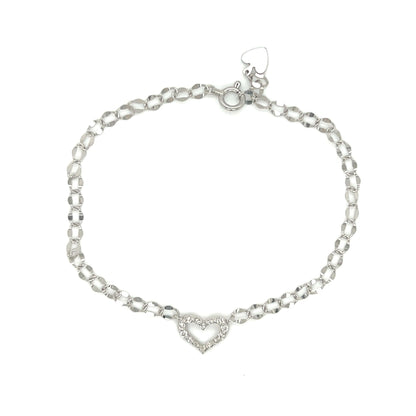 Cypress Hollow Heart N Bracelet 0.1ct - JMW Jewelry Wholesale
