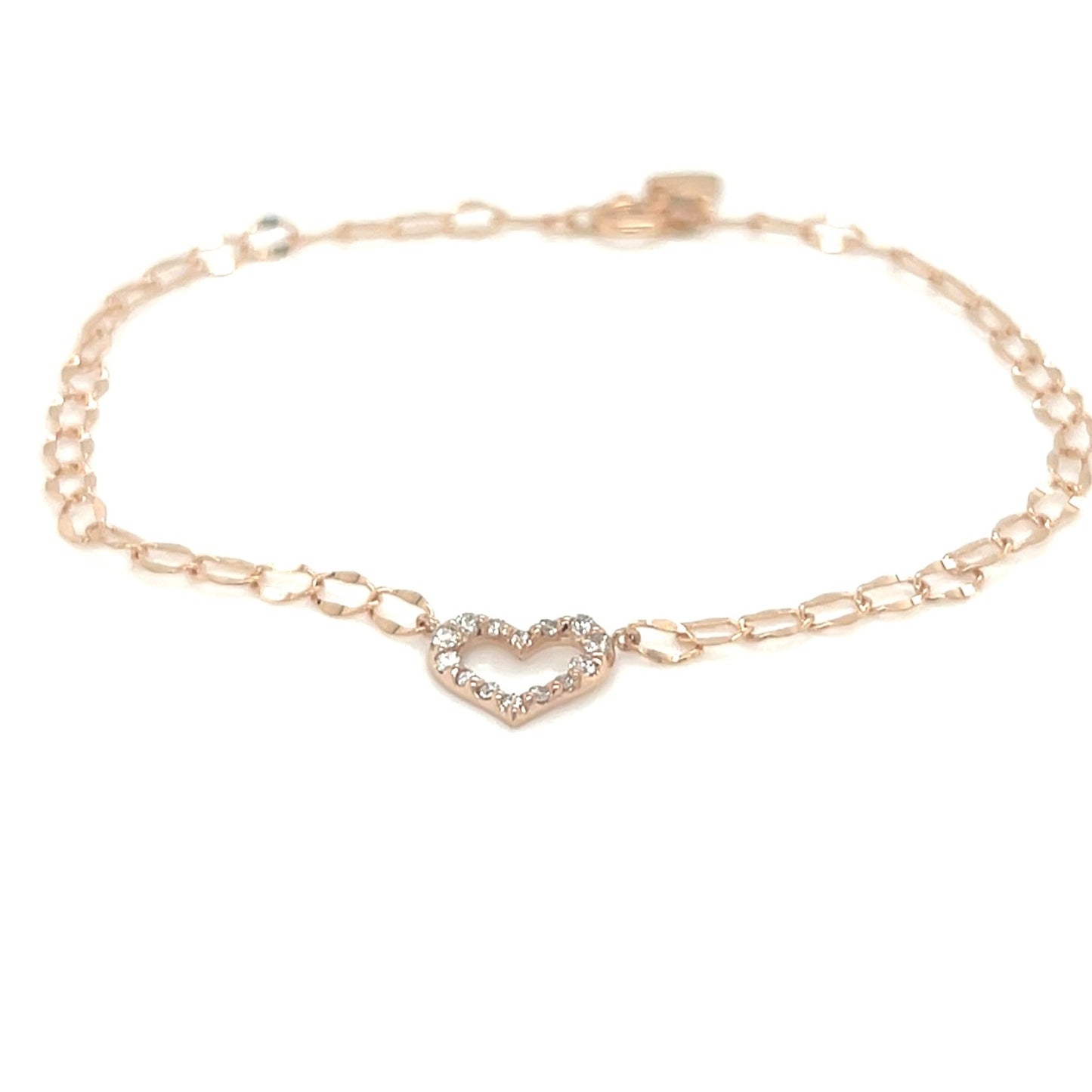 Cypress Hollow Heart N Bracelet 0.1ct - JMW Jewelry Wholesale