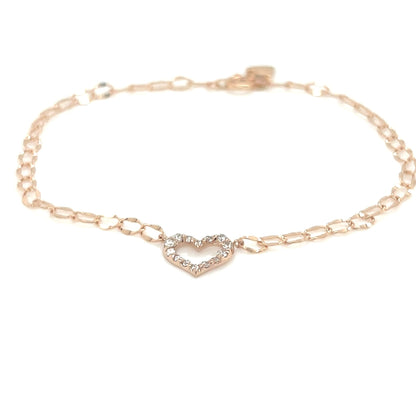 Cypress Hollow Heart N Bracelet 0.1ct - JMW Jewelry Wholesale