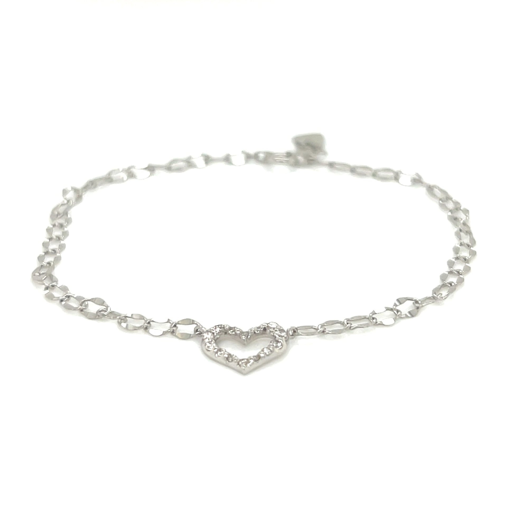 Cypress Hollow Heart N Bracelet 0.1ct - JMW Jewelry Wholesale