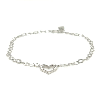 Cypress Hollow Heart N Bracelet 0.1ct - JMW Jewelry Wholesale
