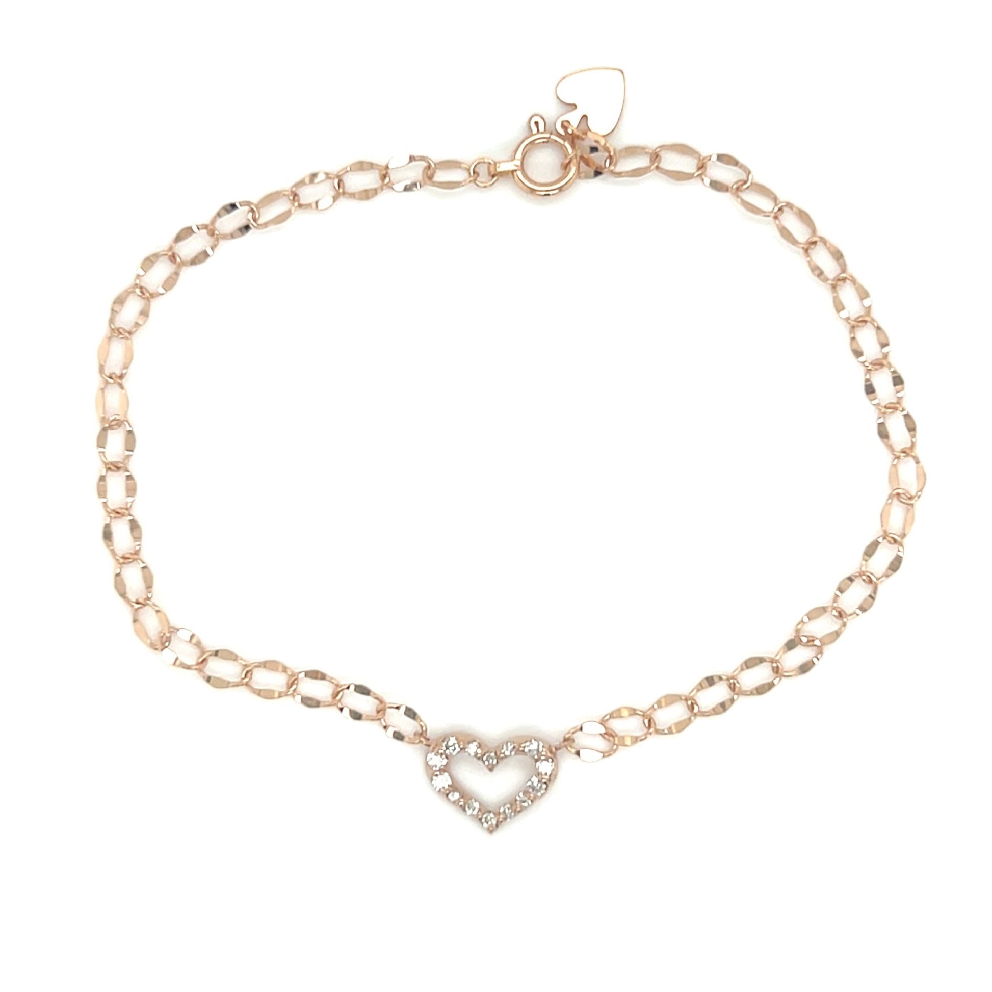 Cypress Hollow Heart N Bracelet 0.1ct - JMW Jewelry Wholesale