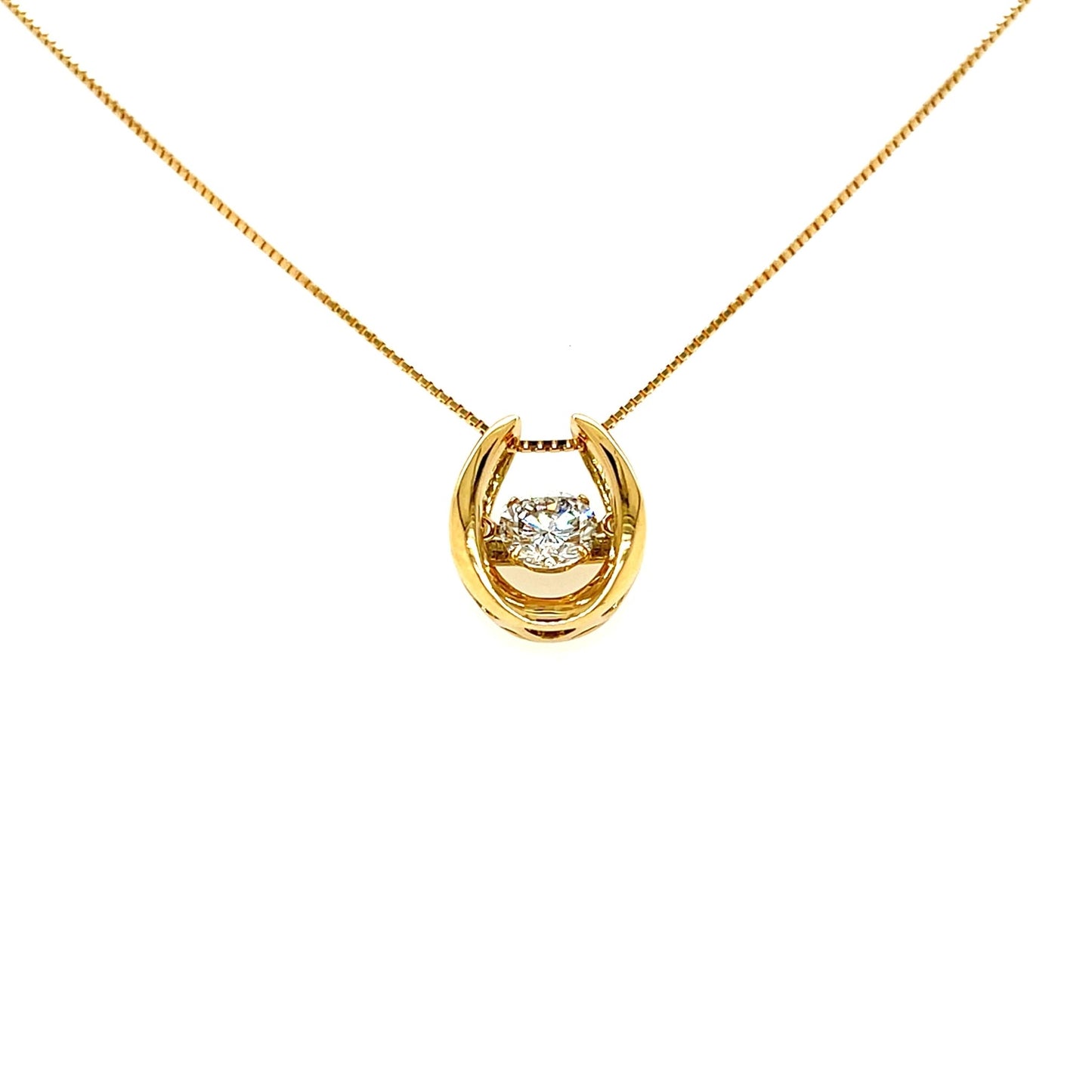 Dancing Stone Horseshoe Necklace 0.7ct - JMW Jewelry Wholesale