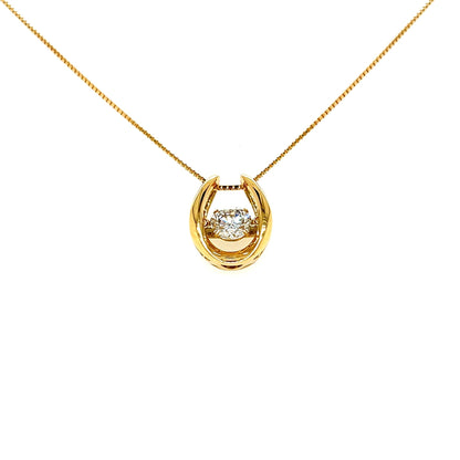 Dancing Stone Horseshoe Necklace 0.7ct - JMW Jewelry Wholesale