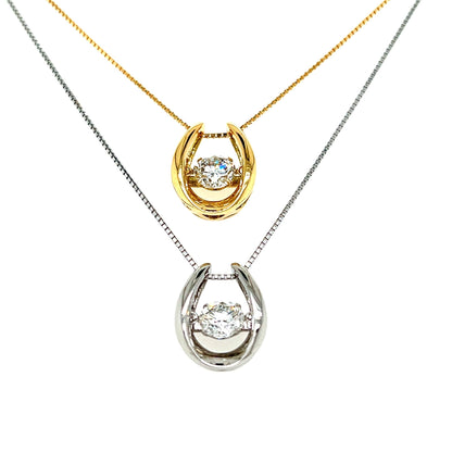 Dancing Stone Horseshoe Necklace 0.7ct - JMW Jewelry Wholesale