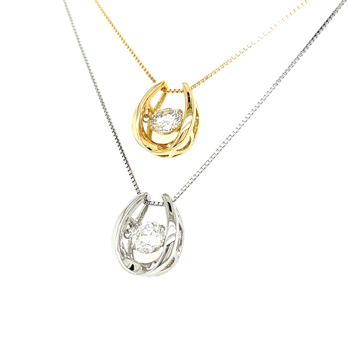 Dancing Stone Horseshoe Necklace 0.7ct - JMW Jewelry Wholesale