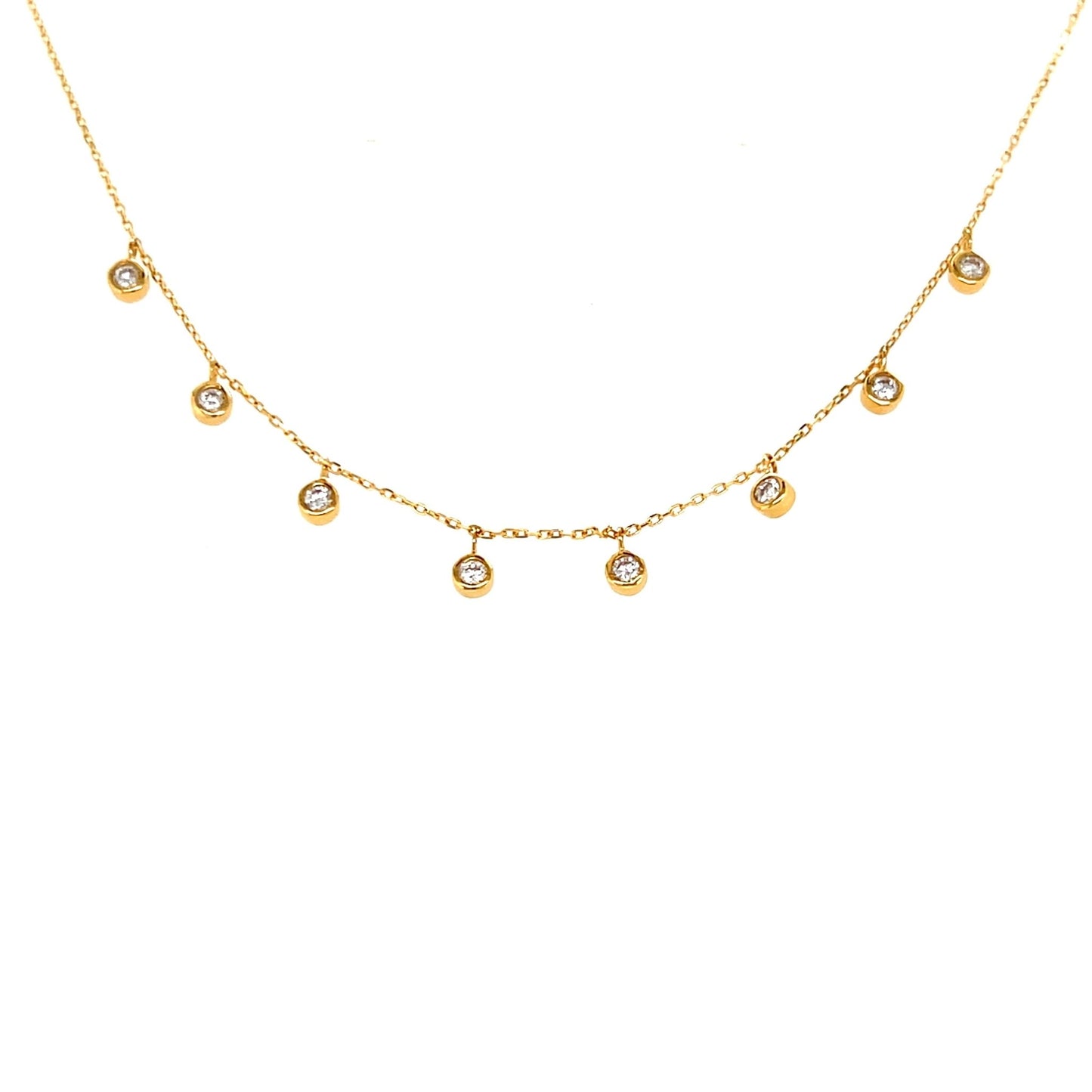 Dangle Bubble Station Necklace 0.2ct - JMW Jewelry Wholesale