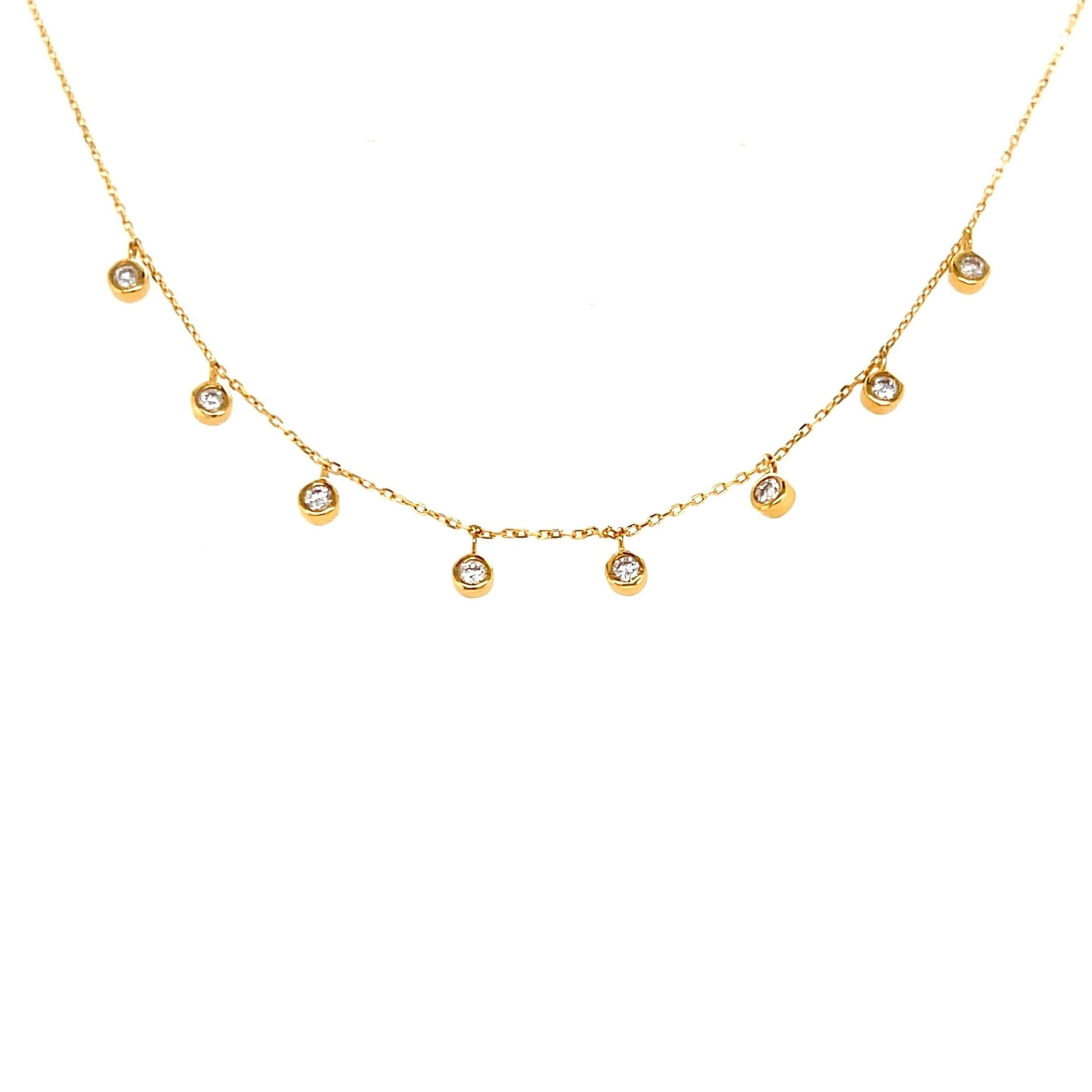 Dangle Bubble Station Necklace 0.2ct - JMW Jewelry Wholesale
